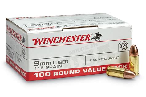 box of 9mm full metal jacket price|winchester 9mm 115 grain fmj.